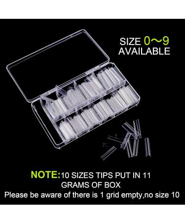 Savita 500 Extra Long Clear Nail Tips | No C-Curve Conical Quadratic | XXL Size for Salons & DIY Nail Art - Buy Online on GoSupps.com