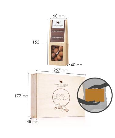 Premium Men's Evening Chocolate Gift Set | 4 Gourmet Snacks in Birch Wood Box | Perfect Gift for Him - Dad Brother Grandpa | Wellnut - Buy Online on GoSupps.com