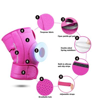 Women's Knee Support Brace with Adjustable Compression Sleeves - Ideal for Ligament Damage, Arthritis Relief, Meniscus Tear, Running & Walking - Rose, XS-M (11-15 inches) - Buy Online on GoSupps.com