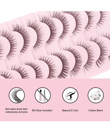 Parrarri Cat Eye Russian False Eyelashes - 10 Pairs of Curly Mink Strip Lashes | Reusable & Wispy Design - Buy Online on GoSupps.com