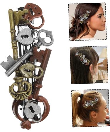 MAGICLULU Clock Retro Barrettes Homecoming Accessories Steampunk Retro Hairpin Steampunk Hair Accessories Hair Topper Brown Hair Grips Lady Headwear Gothic Hair Clip Combination Alloy Coral - Buy Online on GoSupps.com