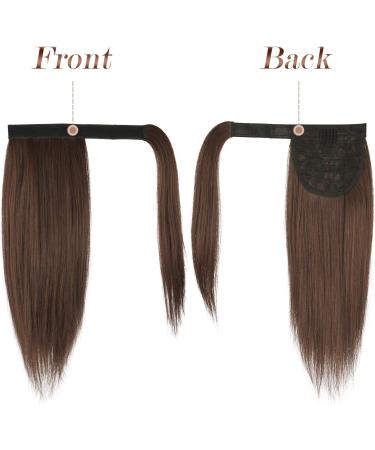 FESHFEN Straight Ponytail Extension 12 Medium Brown & Light Auburn Mixed - Clip in Synthetic Hairpiece for Women & Girls - Buy Online on GoSupps.com