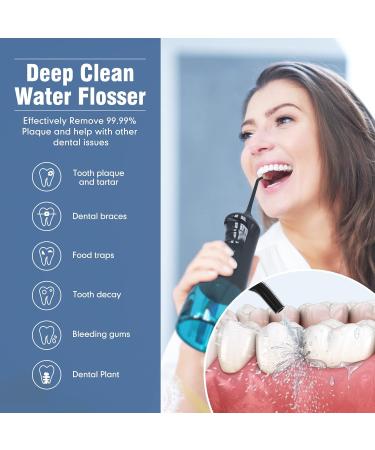 Portable Cordless Water Flosser - Rechargeable Dental Oral Irrigator IPX7 Waterproof for Teeth Cleaning at Home & Travel (Black - Buy Online on GoSupps.com
