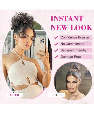 REECHO Messy Bun Hair Piece - Large Curly Wave Fake Bun Updo Hairpiece for Women, Light Blonde Wavy Color - Buy Online on GoSupps.com