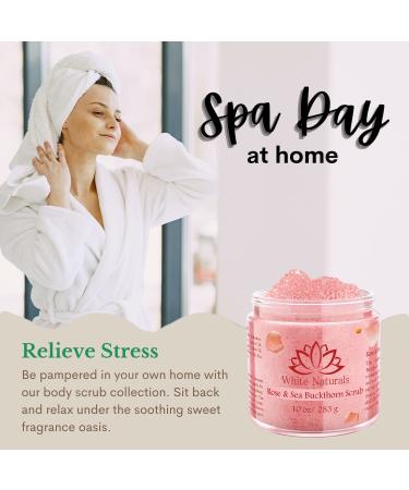 Organic Rose & Sea Buckthorn Face & Body Scrub - Natural Exfoliating Scrub for Soft Skin Essential Oil Infused Moisturizer for Women & Men Removes Blackheads & Acne - Buy Online on GoSupps.com
