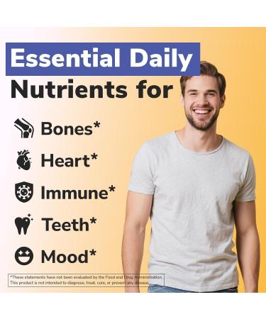 Vitalibre D3 K2 Calcium Supplement for Women & Men Vitamin D3 5000 IU Calcium 1200 mg MK-7 High Absorption for Strong Bones Teeth Heart Immune Health 60 Tablets - Buy Online on GoSupps.com