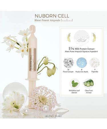 NUBORN CELL Blanc Power Ampoule | Milk Protein Extract | Hyaluronic Acid Complex | 7ml x 5ea - Buy Online on GoSupps.com