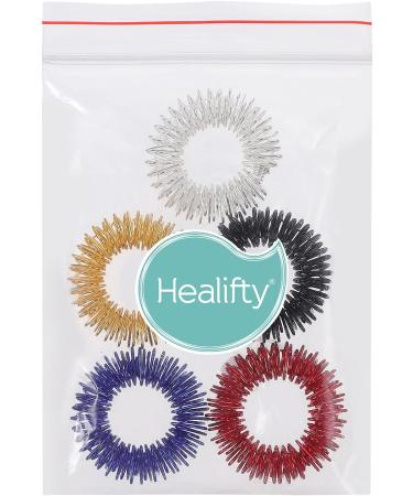 Healifty Acupressure Massage Rings - Stainless Steel Finger & Toe Massage for Relaxation (5 Pack: Gold Silver Black Blue Red) | International Shipping - Buy Online on GoSupps.com