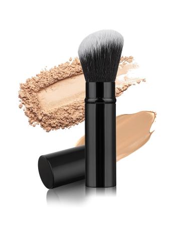 Retractable Kabuki Makeup Brush - Eco-Friendly Travel Blush & Foundation Brush with Cover - Buy Online on GoSupps.com