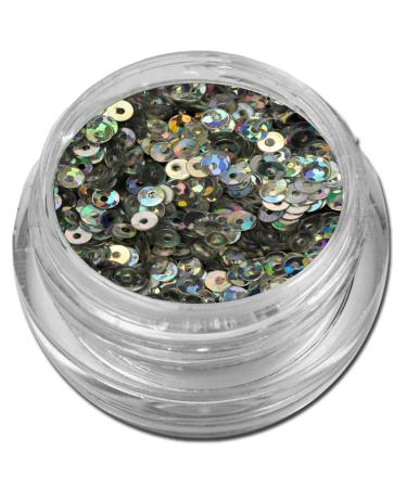 Glitter Donuts Circles Swirls Glitter Nail Art Silver Iridescent 018