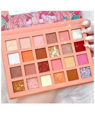 JOYTILLGU Beauty Palette 24 Colors Strawberry Girl Eyeshadow Palette Pile Glitter Pearl Waterproof Nature Color Shadow Cheap Eyeshadow Palette
