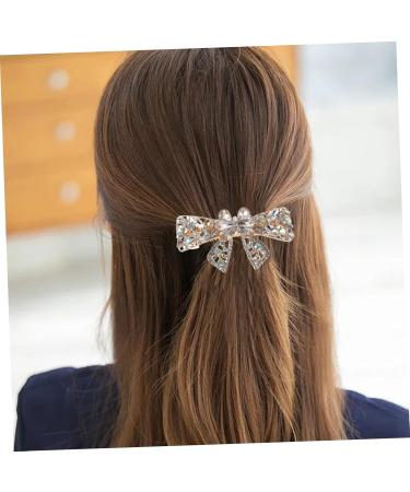 minkissy Hairpins Hair Rollers Clips Hair Clips for Girls Hair Jewelry Hair Accessories Large Hair Clips Bow Tie Top Clip South Korea Headgear Women's Issue Card Alloy White - Buy Online on GoSupps.com