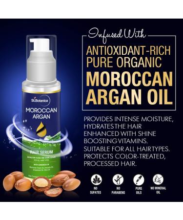 StBotanica Moroccan Argan Hair Serum - Nourishing & Frizz Control with USDA Organic Argan Oil - 120ml for Healthy Shiny Hair - Buy Online on GoSupps.com