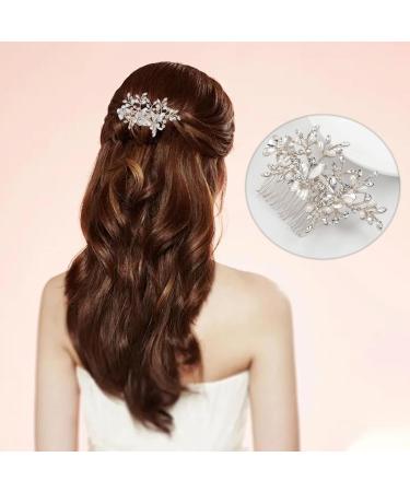 Bridal Bride Hair Accessories Rhinestone Alloy Butterfly Leaf Hair Pin Wedding Hair Piece Pins for Women Mother of Bride Pearl Comb Pearl Rhinestone Hair Accessories for Wedding and Party - Buy Online on GoSupps.com