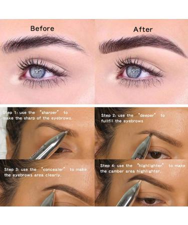 4-in-1 Brow Contour Pen: VMree Pro Eyebrow Pencil, Waterproof & Long Lasting Eye Makeup Tool - Buy Online on GoSupps.com