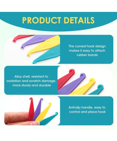 100 Pcs Braces Rubber Band Tool Elastic Rubber Bands Placers Tool - With Anti-Slip Texture for Easy Handling & Double-Head Design (Curved Hook + Unloading Hook) - Buy Online on GoSupps.com