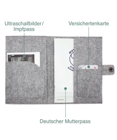 Personalized Rainbow Pastel Motherpass Cover | Felt Made in Germany | Insured Card & Ultrasound Pockets | Unique Gift for Expecting Moms - Buy Online on GoSupps.com