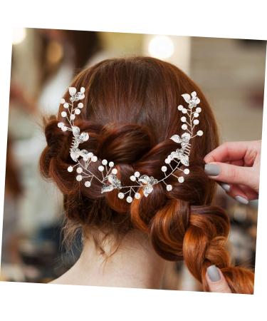 Beaupretty the wig bridal hair flower head bridesmaid hair crystal European and American crystal bride hair clips headgear the side wedding plastic pearl bride crystal hair Comb - Buy Online on GoSupps.com