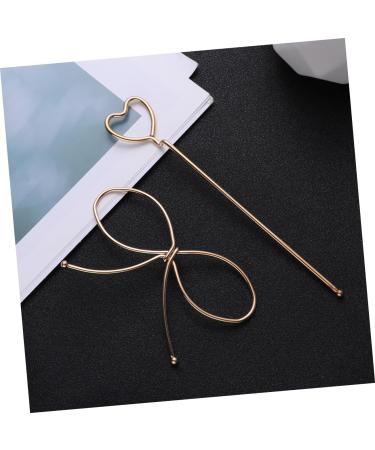 FRCOLOR metal hairclip bowknot hairpin hair clips metal Bridal hair stick Metal Bowknot Clip women hair pin barrettes for girls hollow-out hair stick self made hair accessories bride - Buy Online on GoSupps.com