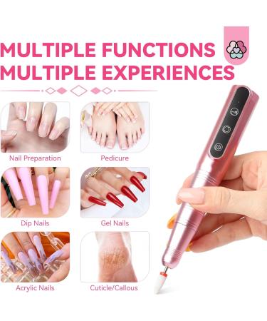 Saviland Electric Nail Drill Kit - Rechargeable & Cordless 26000RPM Nail Drill with 1+5+6 Drill Bits for Acrylic Nails with Nail Dust Brush Cuticle Oil Pen for Manicure Pedicure & Nail Art Remove 26000rpm-rose Gold - Buy Online on GoSupps.com