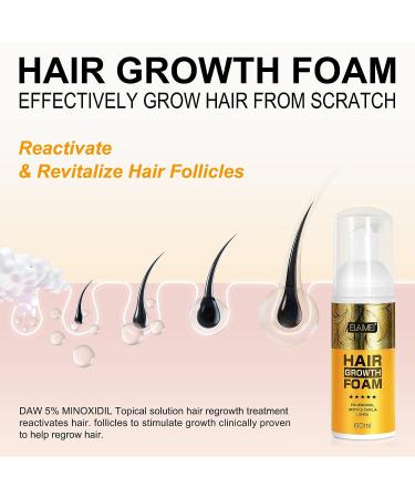 5% Minoxidil Foam Hair Regrowth Treatment for Men & Women - Stops Hair Loss, Promotes Follicle Growth - 2.11fl oz - Buy Online on GoSupps.com