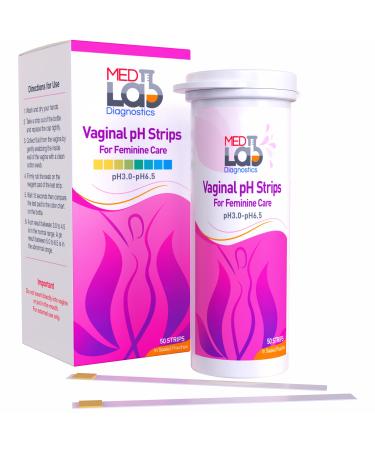 Vaginal ph Test Strips for Women(50 cnt). BV Bacterial Vaginosis and Yeast Infection Test Strips. Feminine pH Test for Vaginal Health Acidity and Alkalinity. Strips in Sealed Pouches