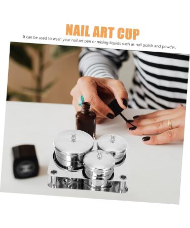 Fomiyes Nail Storage Glass Container Set - Stainless Steel Dappen Cleaning Cup & Acrylic Nail Kit for Perfect Skin Care - Buy Online on GoSupps.com