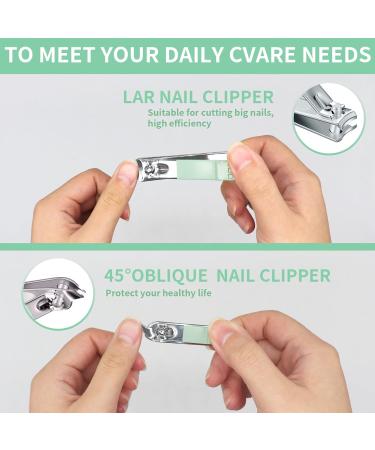 16Pcs Manicure Set Portable Nail Clippers Pedicure Kit Stainless Steel Nail Care Tools Cuticle Trimmer Professional Grooming Kit with Travel PU Leather Case for Thick Nails Men Women Parents Gift Green - Buy Online on GoSupps.com