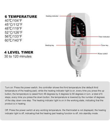 Approxicus Heating Pillow - Dark Gray Adjustable Belt 6 Temps & 4 Timers Washable Electric Heating Support for Cramps (EU Plugs 220-240V) - Buy Online on GoSupps.com