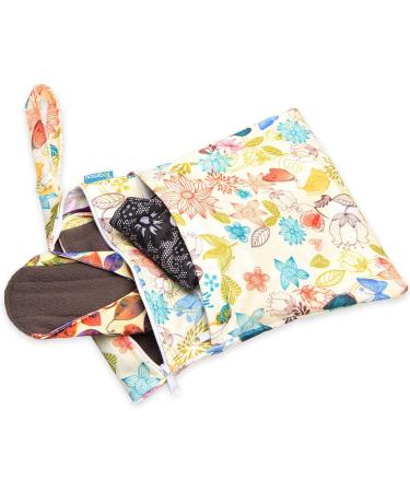 Teamoy 11 Piece Sanitary Pad Set - Reusable Washable Cloth Menstrual Pads and Liners with Wet Bag - Super Absorbent and Comfortable - Leaves Jungle Flowers - Buy Online on GoSupps.com