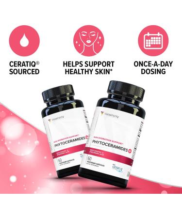 Hydrating Anti-Aging Phytoceramides Supplement with Hyaluronic Acid - Clinically Proven Skin Barrier Repair for Women - 700mg Ceratiq Ceramides - Buy Online on GoSupps.com