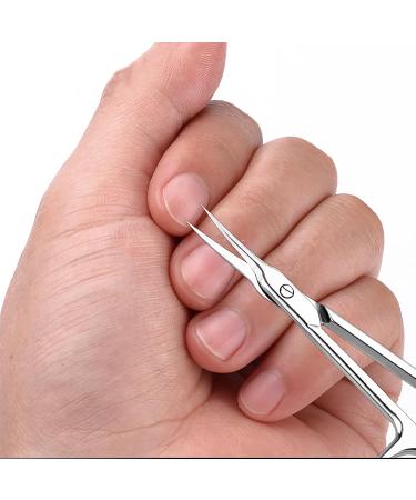 One Piece Super Small Stainless Cuticle Scissors Durable Professional Curved Cuticle Scissors Pedicure Grooming Pointed Beauty Cuticle Scissors for Men and Women - Buy Online on GoSupps.com