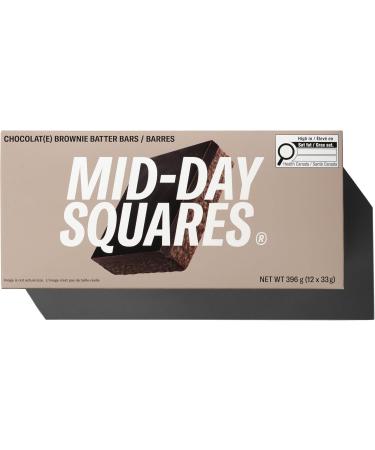 Mid-Day Squares Brownie Batter Bars 33g each 4 Packs (48 Squares) | Made with Real Chocolate 6g Plant Protein 4g Fiber Gluten Free Certified Vegan Brownie Batter 12 Count (Pack of 4) - Buy Online on GoSupps.com