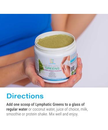 Lymphatic Greens Superfood Powder | Vegan Supplement for Lymphatic Health Post-Surgery Recovery & Detox | 8 OZ - Buy Online on GoSupps.com