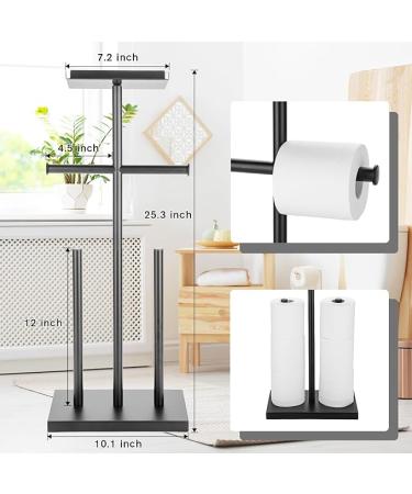 Standing Toilet Paper Holder - Free-Standing Stand for 8 Mega Rolls | Metal Tissue Storage Shelf for Bathroom - Buy Online on GoSupps.com
