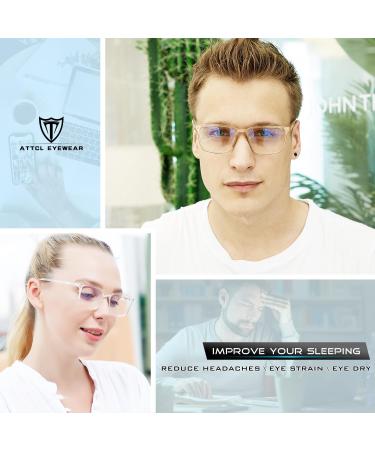 Buy ATTCL Unisex Blue Light Filter Glasses - UV Protection No Prescription Needed Model M Bl5577-Transparent - Buy Online on GoSupps.com