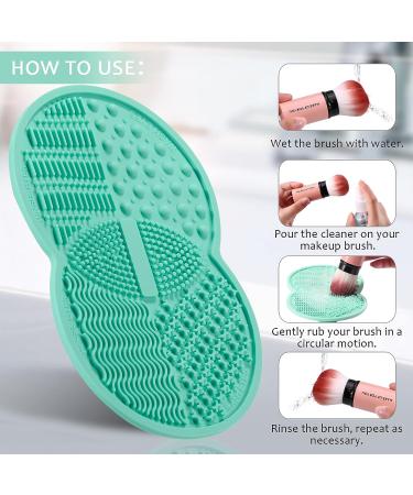 Norate Silicone Makeup Brush Cleaner Mat - Cleanser for Brushes & Tools | Stocking Stuffer for Women - Green - Buy Online on GoSupps.com