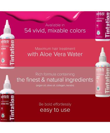 Kiss Tintation Semi-Permanent Hair Color 5 Ounce T740 Or Rose - Buy Online on GoSupps.com