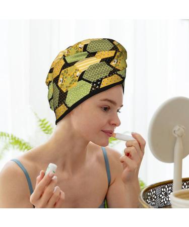Bee Honey Hair Towel Wrap - Quick Drying Towel Turban for Effortless Hair Drying - Buy Online on GoSupps.com