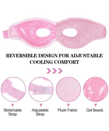 Heyu-Lotus Cooling Eye Mask - 2 Reusable Gel Masks for Dark Circles Swollen Eyes & Migraine Relief (Pink) - Buy Online on GoSupps.com
