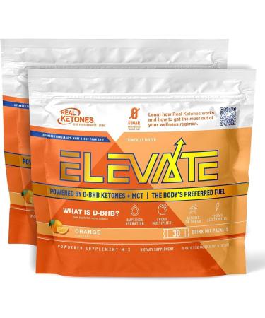 Real Ketones Prime D - Exogenous Keto D BHB + MCT + Electrolytes Drink Mix Supplement Powder, 60 Packets, Orange Blast, for Rapid Ketosis (60 Servings)