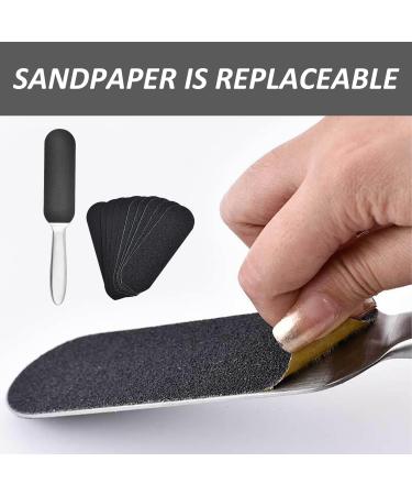 1 Stainless Steel Cuticle Remover Equipped with 10 Sandpaper Sheets and 1 Plastic Foot File Double-Sided Foot File Foot Cleaner Suitable for Wet and Cracked Feet - Buy Online on GoSupps.com