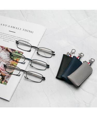 Shop MMOWW Foldable Reading Glasses for Men & Women - Telescopic Pole Anti Blue Light Mini Zipper Key Trailer (Blue +3.5) - Buy Online on GoSupps.com