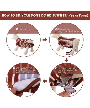 Recovery Suit for Dogs - Postoperative Wound Protection Clothing | Alternative to E-Collar for Puppies & Pets (Brown Stripes Size S) - Buy Online on GoSupps.com