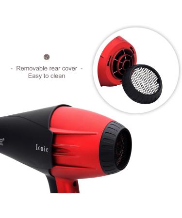 CHJPRO Professional Salon Hair Dryer AC 2100W Ceramic Tourmaline Ionic Blow Dryer with Hot-Cold Heat Setting for Home & Salon 2 Concentrators CA Plug(Black and Red Stitching) - Buy Online on GoSupps.com