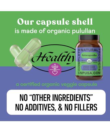 Organic Ashwagandha Capsules - 100 Capsules 500mg Pure Organic Ashwagandha Supplement for Calming Support - Buy Online on GoSupps.com