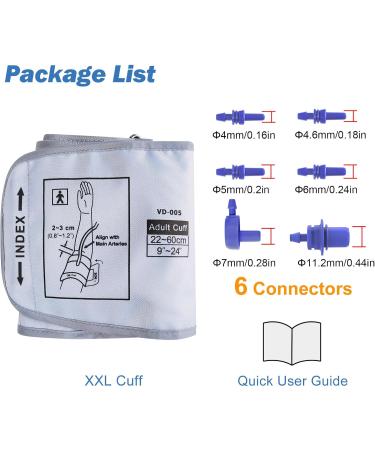 XXL Blood Pressure Cuff for Omron 9 -24 - Extra Large Replacement Cuff for Big Arms with 6 Connectors - Buy Online on GoSupps.com