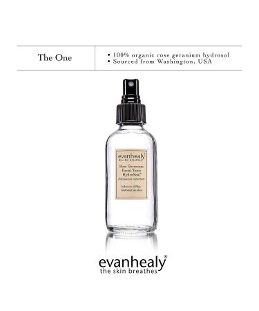 Evanhealy Rose Geranium Facial Tonic with HydroSoul - 100% Pure Organic Hydrosol for All Skin Types - Buy Online on GoSupps.com