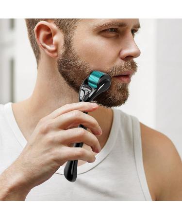 Buy Titanium 540 Beard Derma Roller for Hair Skin & Face - 0.25mm (Black Handle + Blue Roller) - Best for Grooming & Skin Care - Shop Internationally - Buy Online on GoSupps.com
