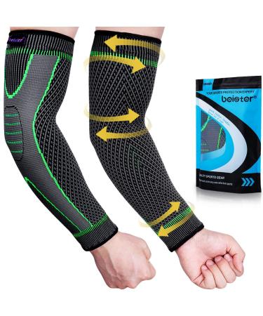Beister Elbow Braces Compression Arm Sleeves for Men & Women (1 Pair), 20-30 mmhg Non-Slip Breathable Thick Arm Support for Tendonitis, Tennis Elbow, Arthritis, Weightlifting, Workouts, Lymphedema, Dvt Green L - Buy Online on GoSupps.com